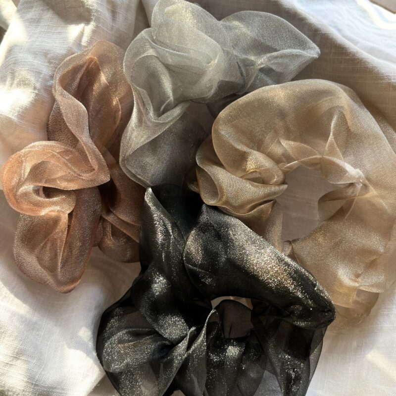 Shimmer scrunchies